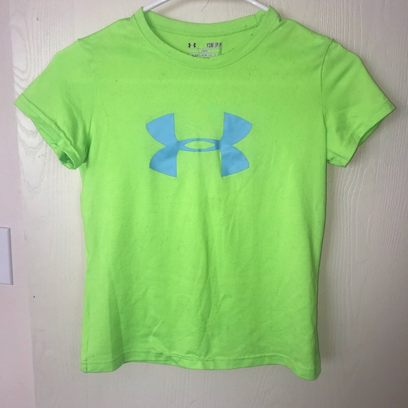 Girls Lime Green Under Armour Sports T-shirt - Picture 1 of 2